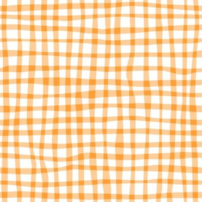 Gingham Peach on White