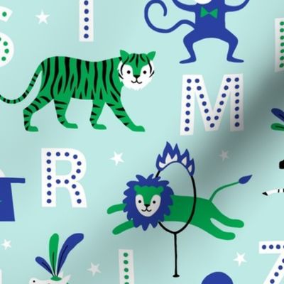 Circus Animal Alphabet blue/green