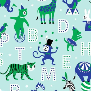 Circus Animal Alphabet blue/green