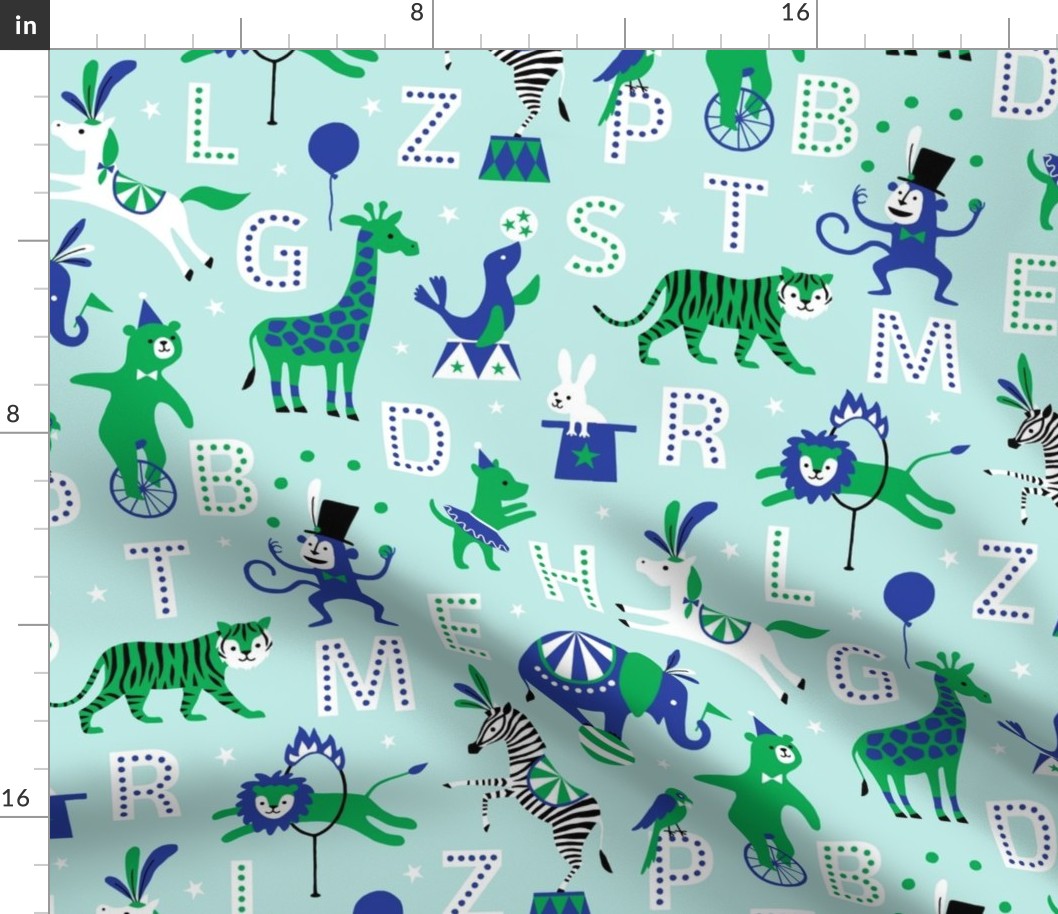 Circus Animal Alphabet blue/green