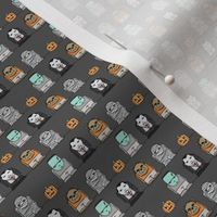 (micro print) trick-or-treating - dark grey