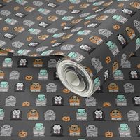 (micro print) trick-or-treating - dark grey