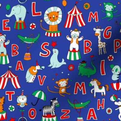 Animal Circus Alphabet - blue