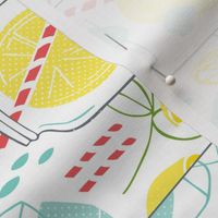 Summer Sippin - Fat Quarter Linen Tea Towel 