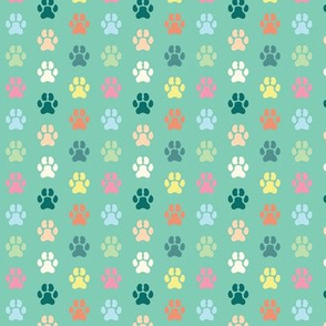 Dog Paws in Green