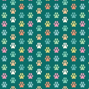 Dog Paws in Teal