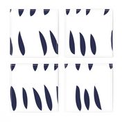 Raindrop Cutouts . White Midnight Blue