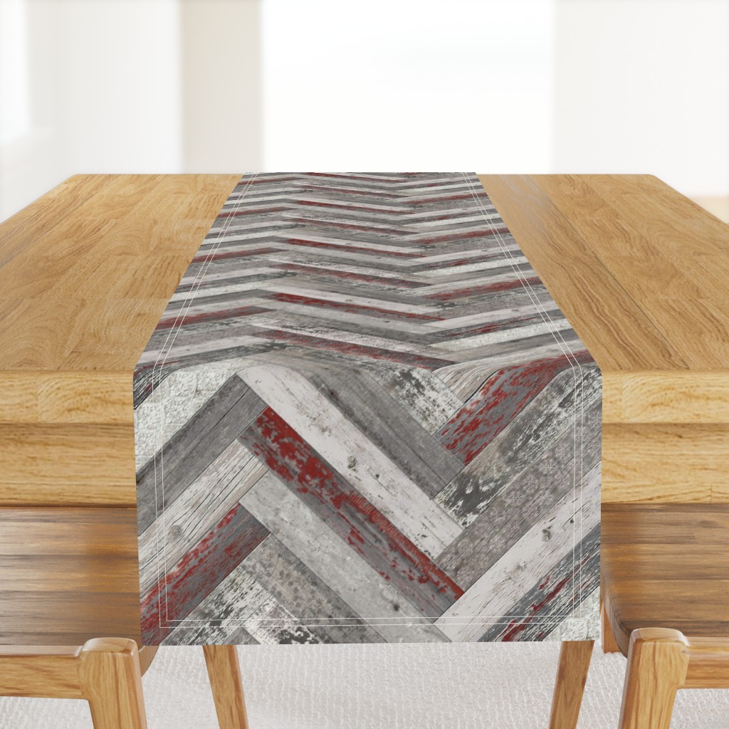 Vintage Wood Chevron Tiles Herringbone Burgundy