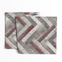 Vintage Wood Chevron Tiles Herringbone Burgundy