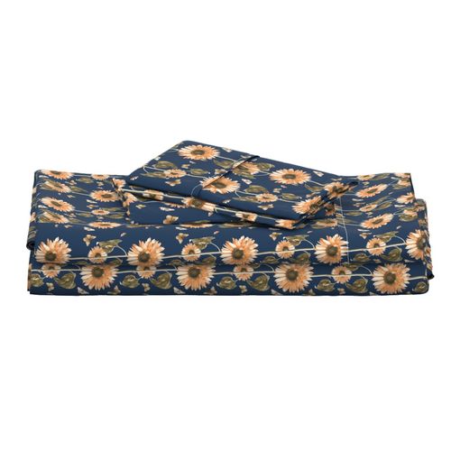 Sunflowers on Navy