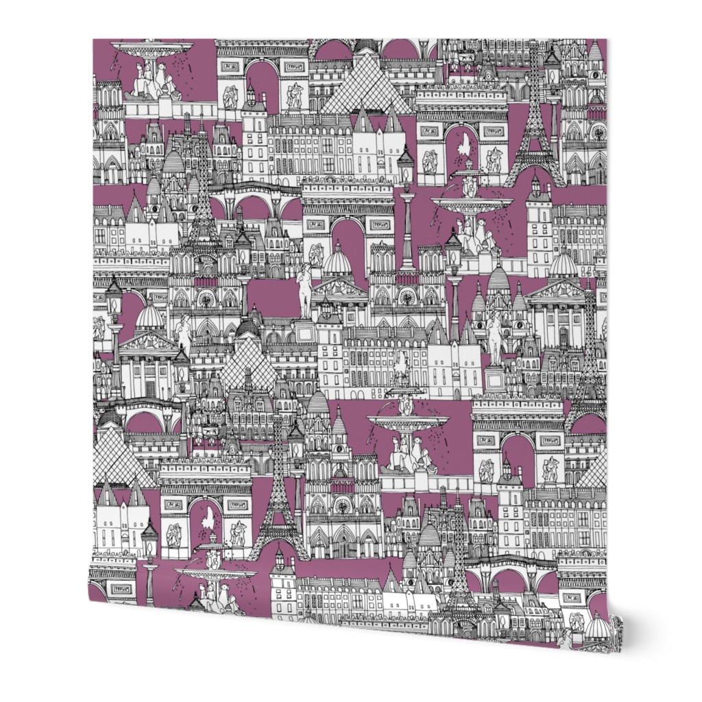 Paris toile raspberry