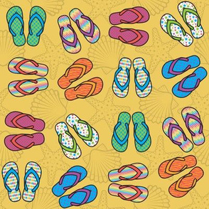 Flip Flops - Bright, Gold