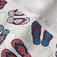 Flip Flops - Patriotic, White