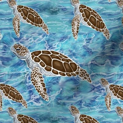 Sea Turtles #2 swimming small print 