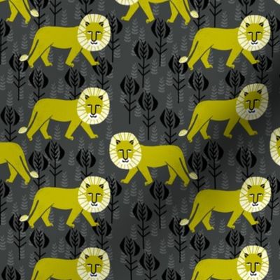 safari  ion fabric // nursery baby linocut design animals fabric - charcoal