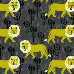 safari  ion fabric // nursery baby linocut design animals fabric - charcoal