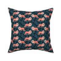 safari  ion fabric // nursery baby linocut design animals fabric - navy