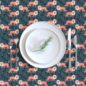 safari  ion fabric // nursery baby linocut design animals fabric - navy