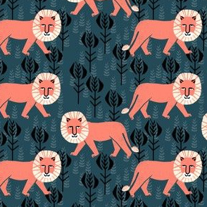 safari  ion fabric // nursery baby linocut design animals fabric - navy