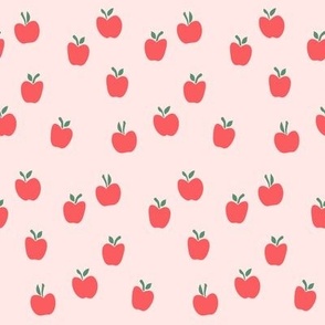 apple picking - red on pink