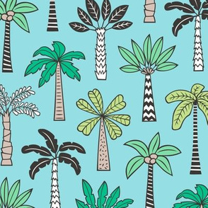 Palm Trees on Paradise Blue