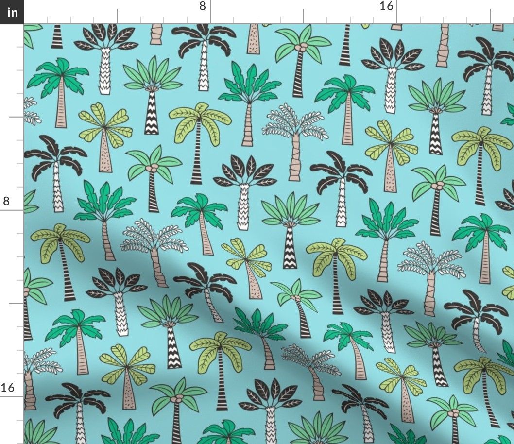 Palm Trees on Paradise Blue