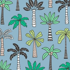 Palm Trees on Blue Navy