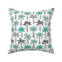 Palm Trees  Mint Green on White