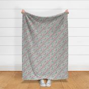 Seashells Nautical Ocean Shells Pink  Mint Green on Grey