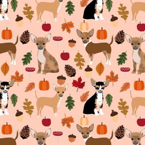 Chihuahua autumn leaves dog breed fabric pattern medium 