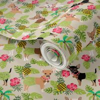 Chihuahua hula skirts tropical dog breed fabric pattern 