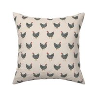 Plymouth Rock chicken breed farm sanctuary fabric pattern beige