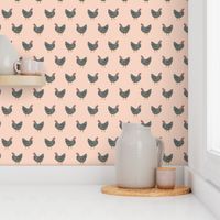 Plymouth Rock chicken breed farm sanctuary fabric pattern blush