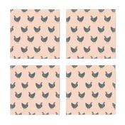 Plymouth Rock chicken breed farm sanctuary fabric pattern blush