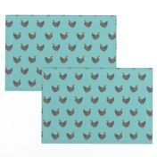 Plymouth Rock chicken breed farm sanctuary fabric pattern blue