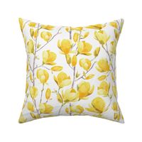 Normal scale // Yellow Magnolia Spring Bloom 2 // white background