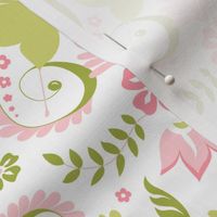 Butterfly Damask - Pink/Lime