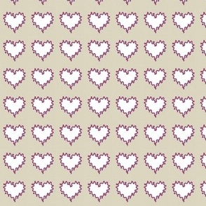 Hearts on Beige Upholstery Fabric