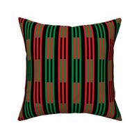 Green and Red Vertical Stripes on Black
