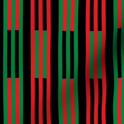 Green and Red Vertical Stripes on Black