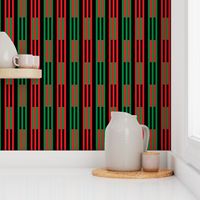 Green and Red Vertical Stripes on Black