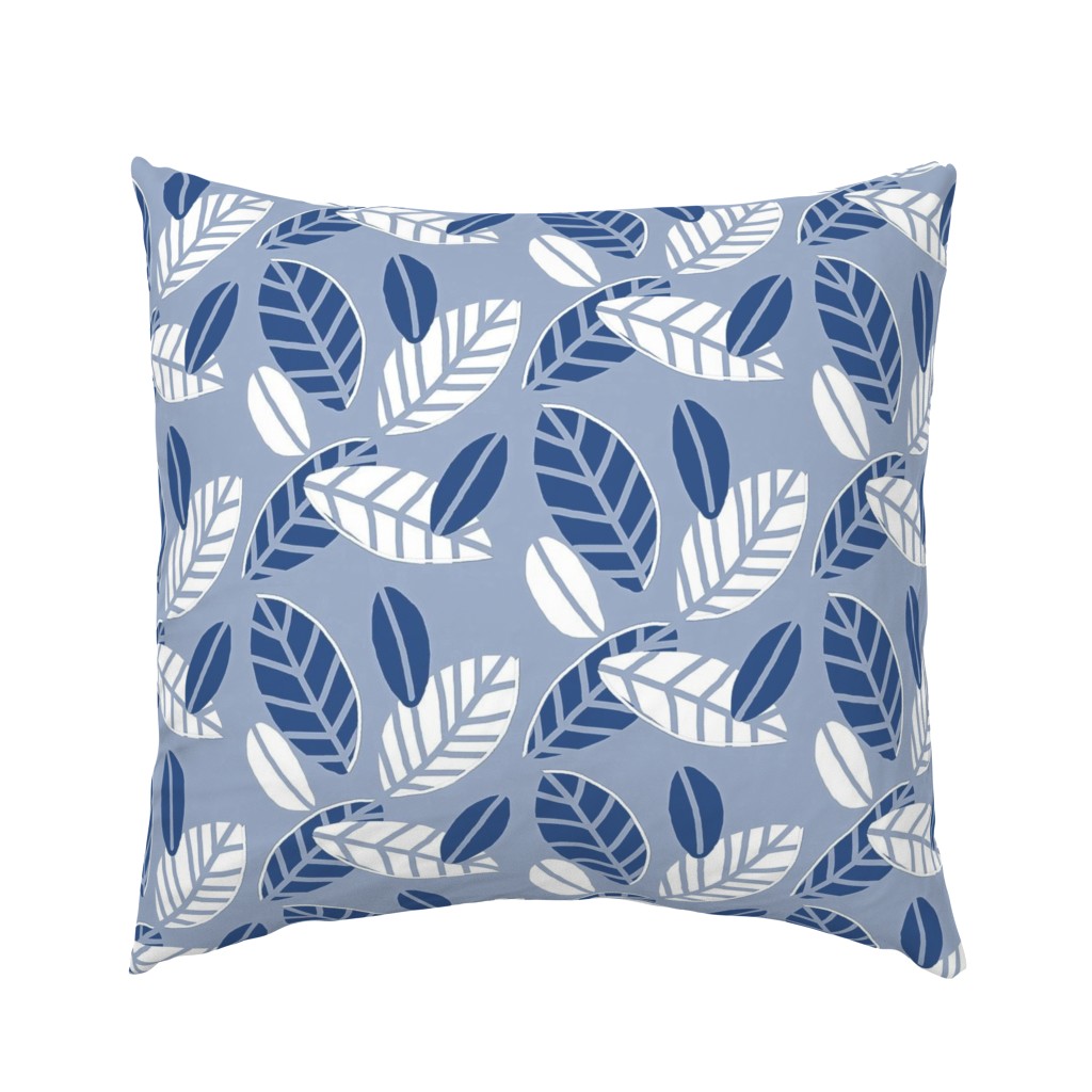 Blue Leaf Print   -Classic Blue & White accents  large 