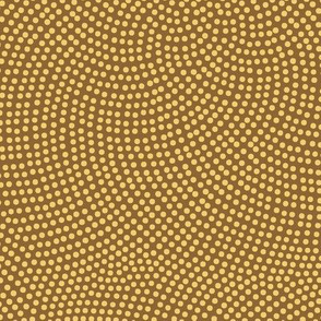 Fibonacci-flower polkadots - gold on wheat