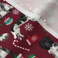 stabyhoun fabric -  christmas dog design dogs xmas fabric - ruby red