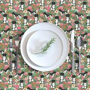 stabyhoun floral dog fabric florals and dogs design stabij design - green