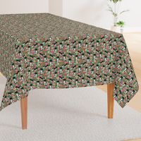 stabyhoun floral dog fabric florals and dogs design stabij design - green