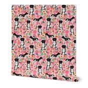 stabyhoun floral dog fabric florals and dogs design stabij design - pink