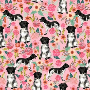 stabyhoun floral dog fabric florals and dogs design stabij design - pink