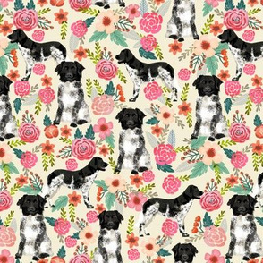 stabyhoun floral dog fabric florals and dogs design stabij design - cream