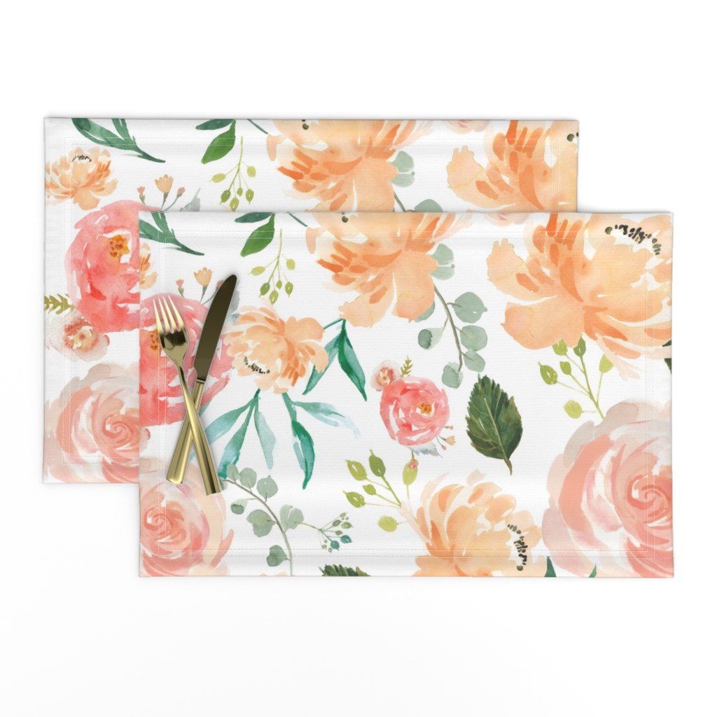 Peach Watercolor Delight Flowers Large